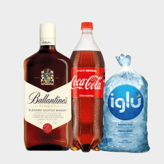 PACK(D) BALLANTINE'S+COCA COLA 1.5LT+HIELO1.5KG