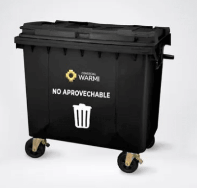 CONTENEDOR DE BASURA WARMI 1100 LTS. NEGRO