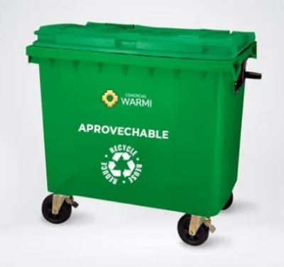 CONTENEDOR DE BASURA WARMI 1100 LTS. VERDE