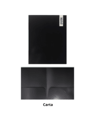 CARPETA CARTA 2 BOLSILLOS NEGRO NUOVO.