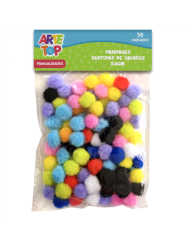 POMPONES COL SURTID 2 CM 75 UNID.