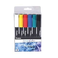 SET MARCADORES ACRILICOS 5MM 6 COLORES.