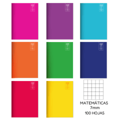 CUADERNO COLLEGE MATEMATICA 7MM 100HOJAS COLORES