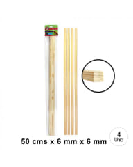 PALO MAQUETA 6x6 MM 4 UNID.