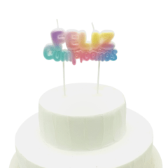 VELA FELIZ CUMPLEAÑOS MULTICOLOR