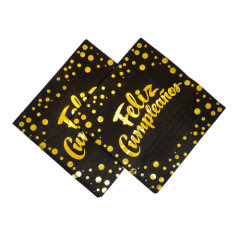 SERVILLETA FC NEGRA C/DORADA