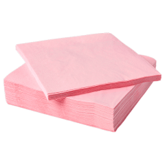 SERVILLETA COLOR ROSADO 33x33CMS 20 UNID