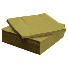 SERVILLETAS COLOR DORADAS 33X33CMS 20 UNIDS