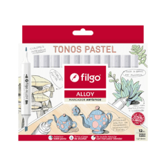 ESTUCHE 12 TONOS PASTEL DOBLE PUNTA