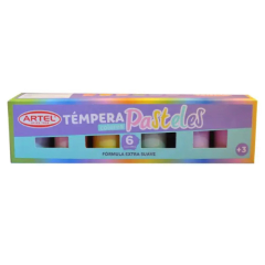 ESTUCHE TEMPERA PASTELES 6 COLORES