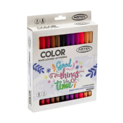 ESTUCHE MARCADORES DOBLE PUNTA 24 COLORES.