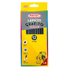 ESTUCHE 12 LAPICES GRAFITO HB CON GOMA