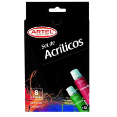 SET ACRILICOS 8 COLORES 12ML