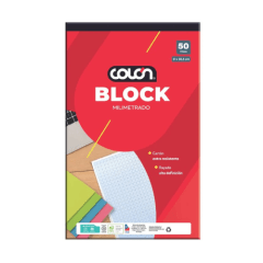 BLOCK COLON MILIMETRADO 21x30.5 CM 50 HJS.