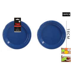 PLATO PLASTICO REDONDO AZUL