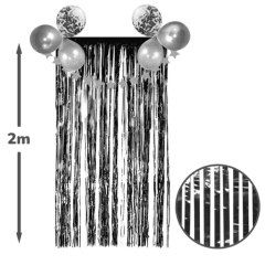 CORTINA METALICA DELGADA ECO NEGRA 2MT X 1 MT.