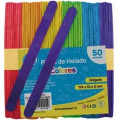 PALOS DE HELADO COLOR 50 UNIDADES