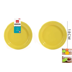 PLATO REDONDO AMARILLO PLASTICO