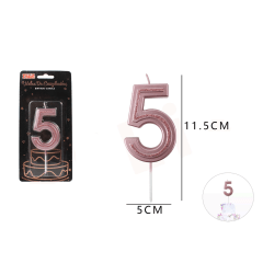 VELA DE NUMERO 5 ORO ROSA