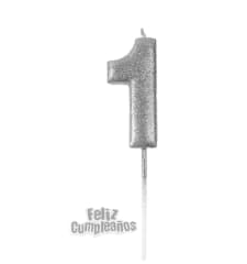 VELA Nº1 PLATEADO.