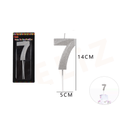 VELAS DE NUMEROS 7 PLATA