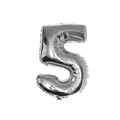 GLOBO METALICO PLATEADO Nº5