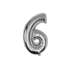 GLOBO METALICO PLATEADO Nº6