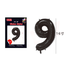 GLOBO NUMERO 9 NEGRO