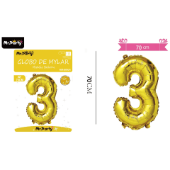 GLOBO DE MYLAR DORADO N3