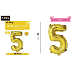 GLOBO DE MYLAR DORADO N5