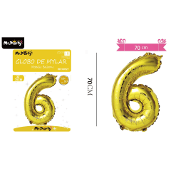 GLOBO DE MYLAR DORADO N6