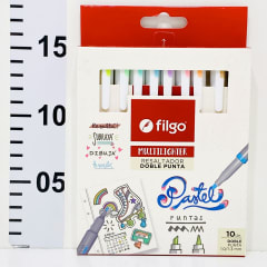 ESTUCHE 10 RESALTADOR DOBLE PUNTA PASTEL.