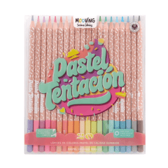 ESTUCHE 20 LAPICES COLORES PASTEL PREMIUM.