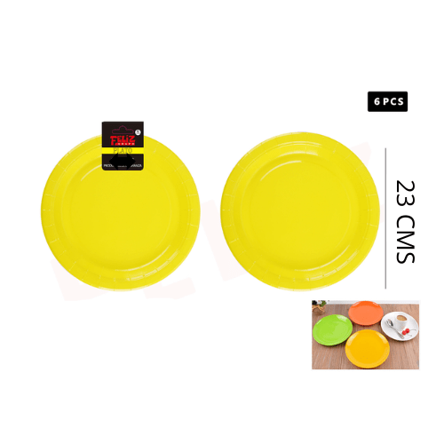 PLATOS CARTON AMARILLO 23 CM1
