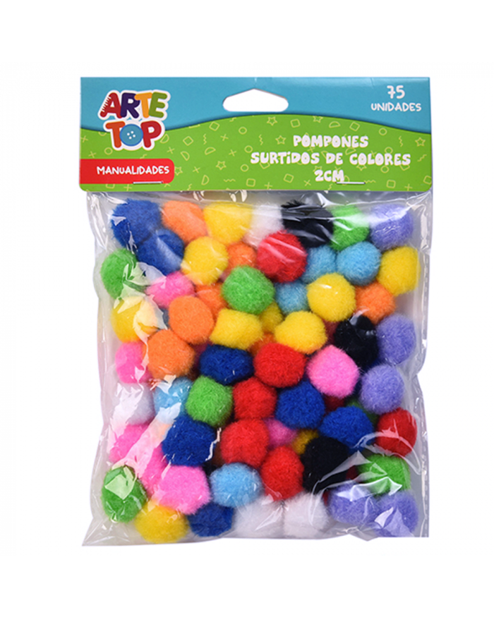 POMPONES METALIZADOS SURTIDOS 2 CM 50 UNID.2