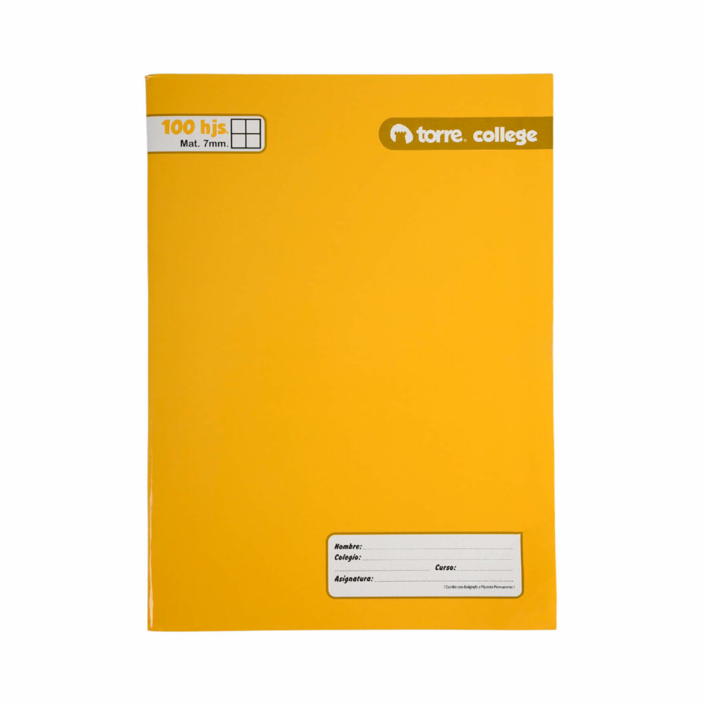 CUADERNO COLLEGE LISO MAT 7MM 100H6