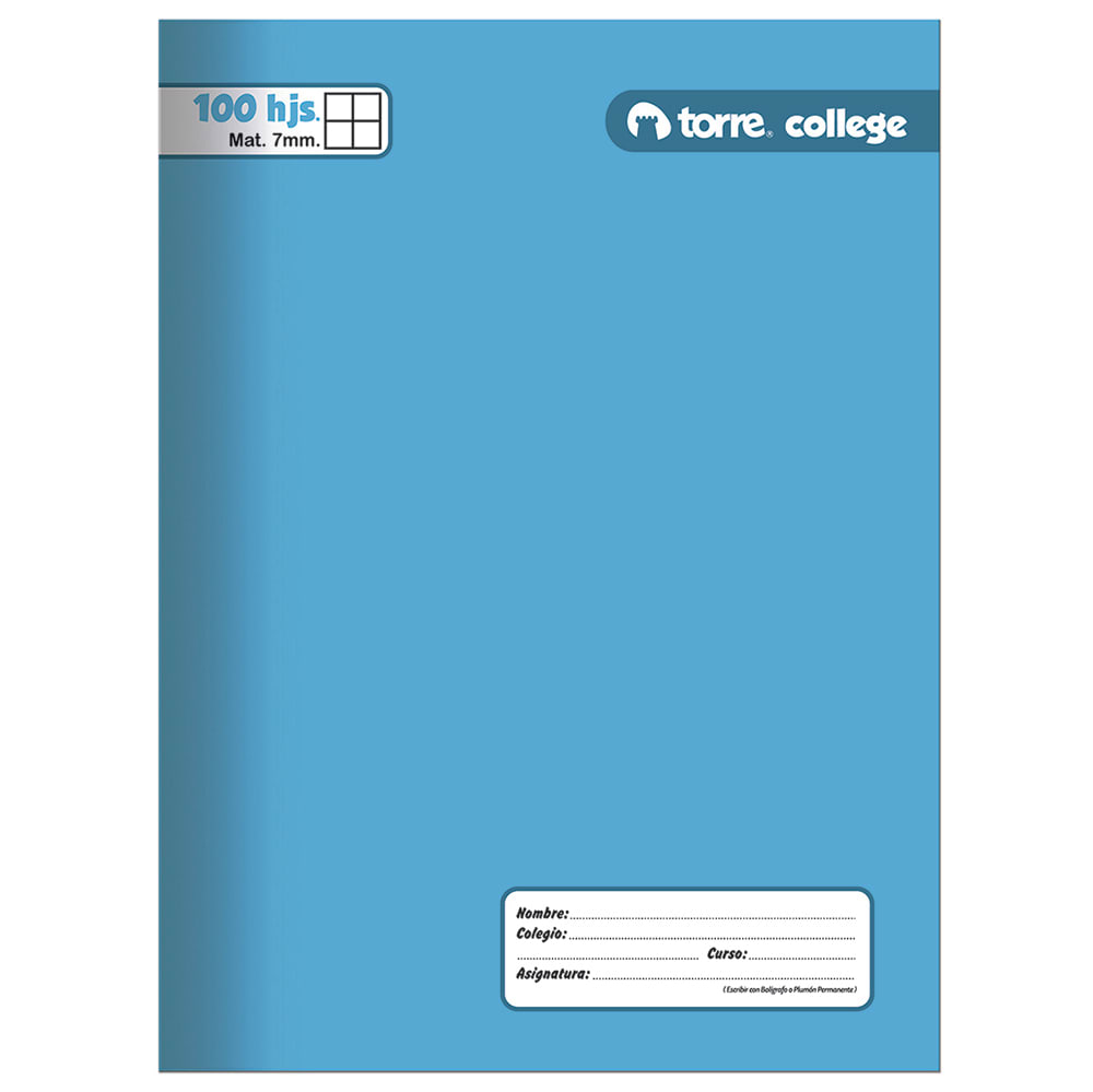 CUADERNO COLLEGE LISO MAT 7MM 100H1