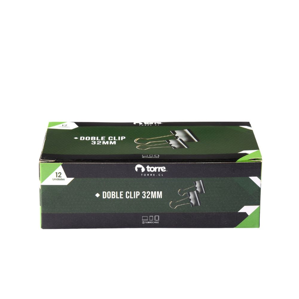 CAJA DOBLE CLIP NEGRO 32 MM - 12 UNID.1