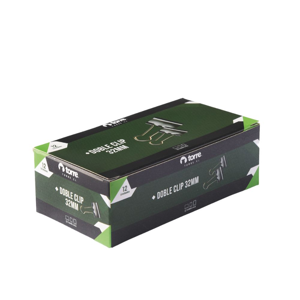 CAJA DOBLE CLIP NEGRO 32 MM - 12 UNID.2