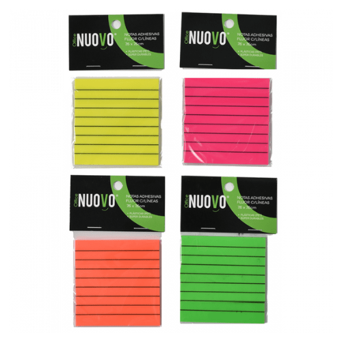 NOTAS ADHESIVAS PET LINEAS COLORES FLUOR 7.6CM 50 HOJAS1