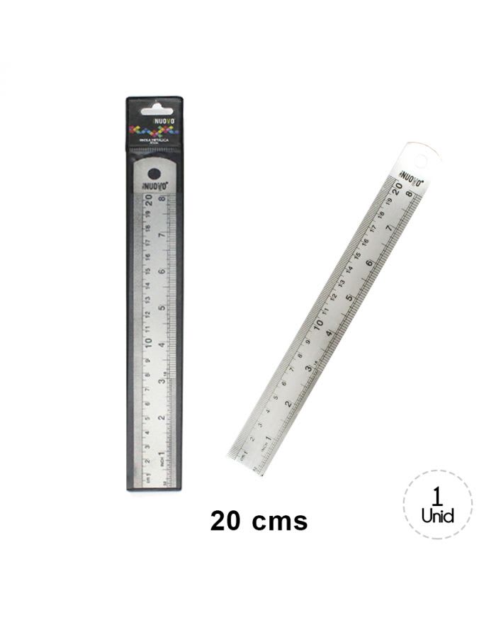 REGLA METALICA 20 CM NUOVO.1