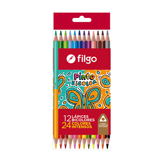 LAPICES DE COLORES MADERA BICOLOR 12 UNID.1