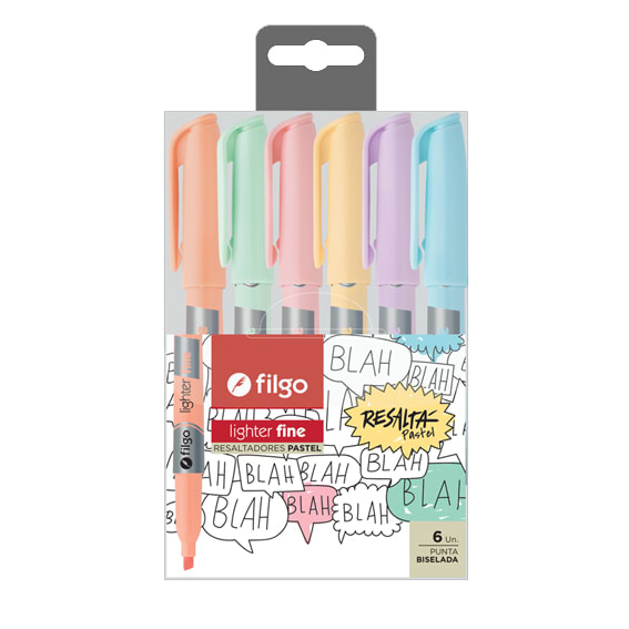 ESTUCHE DESTACADORES PASTEL 6 UNID LIGHTER.1