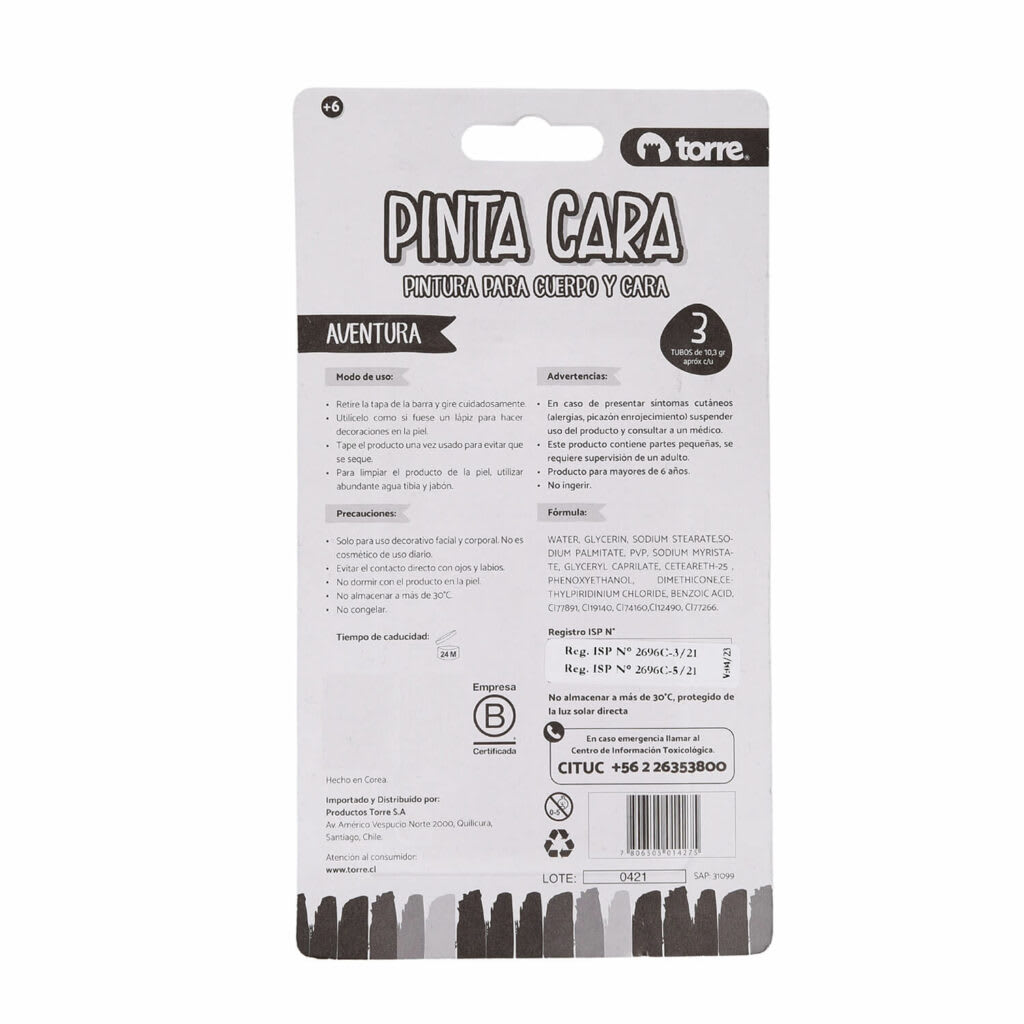 PINTA CARAS AVENTURA 3 COLORES.2