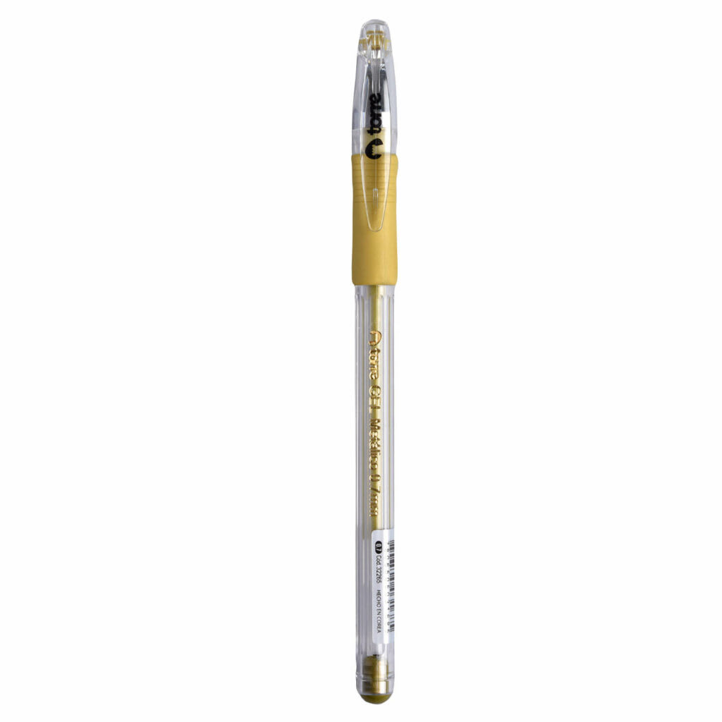 LAPIZ GEL METALICO 0.7MM DORADO1