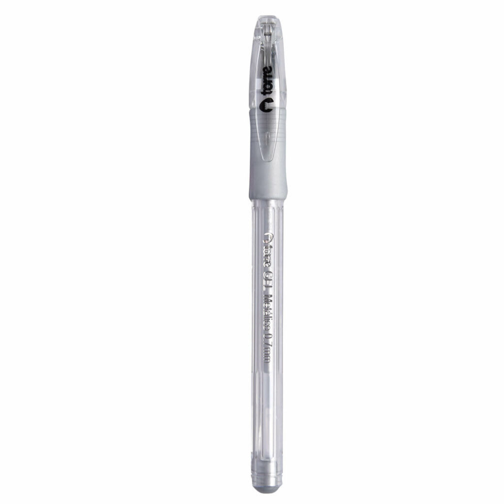 LAPIZ GEL METALICO 0.7MM PLATA.1