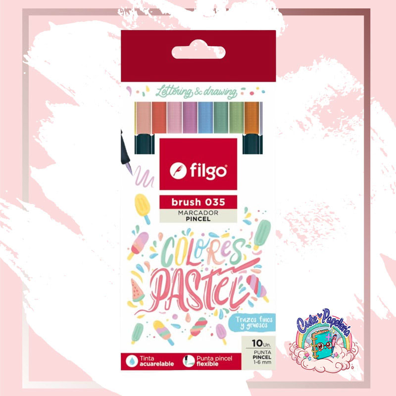 ESTUCHE 10 MARCADORES PINCEL PASTEL1