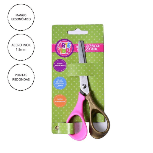 TIJERA ESCOLAR BICOLOR MODELO GIRL1