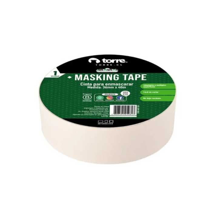 CINTA MASKING COLOR CREMA 36MMx40MTS1