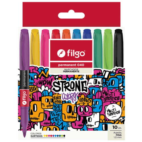 MARCADOR PERMANENTE 10 UNID PTA 1.0 MM.1